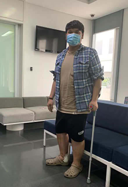 Mr Vinh walking after surgery