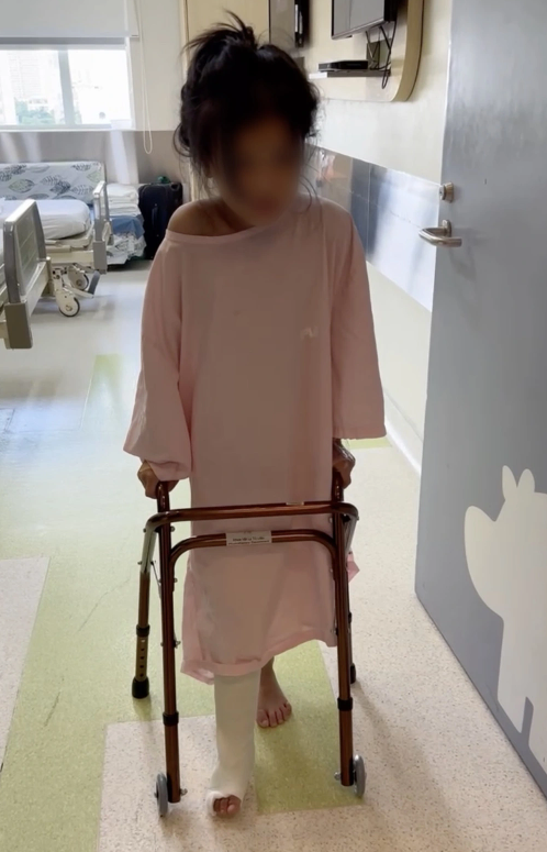 After surgery, Silvy can stand on her own two feet.