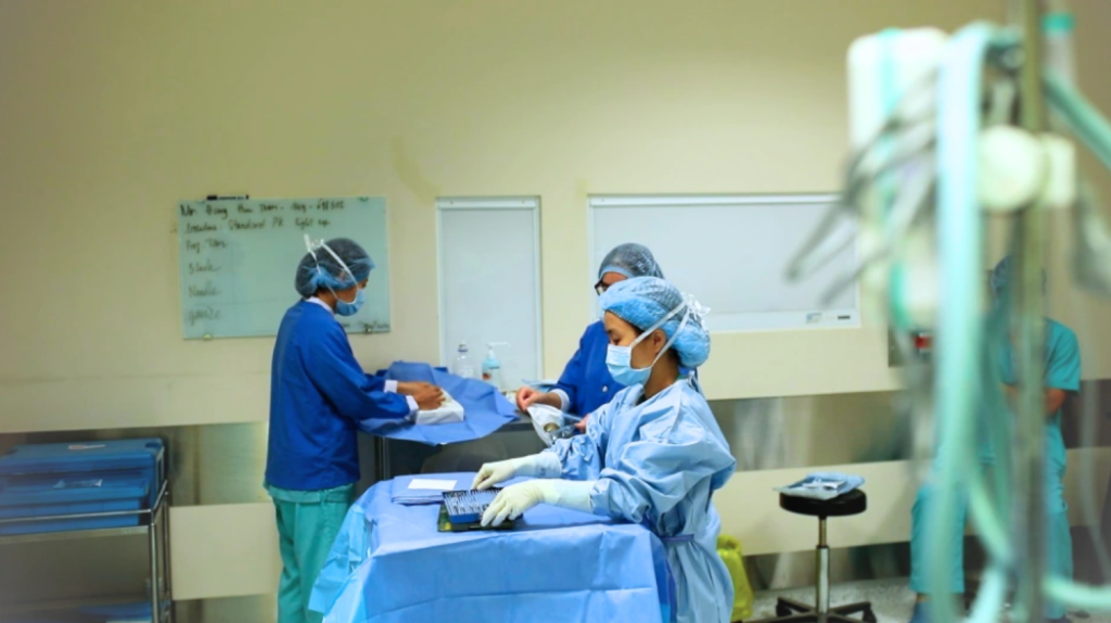 Patients at FV undergo cataract surgery in an operating room that meets international JCI medical standards