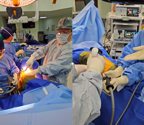 Dr Su Jang Wen, MBBS., MMed. performs lung cancer surgery using the VATS method.